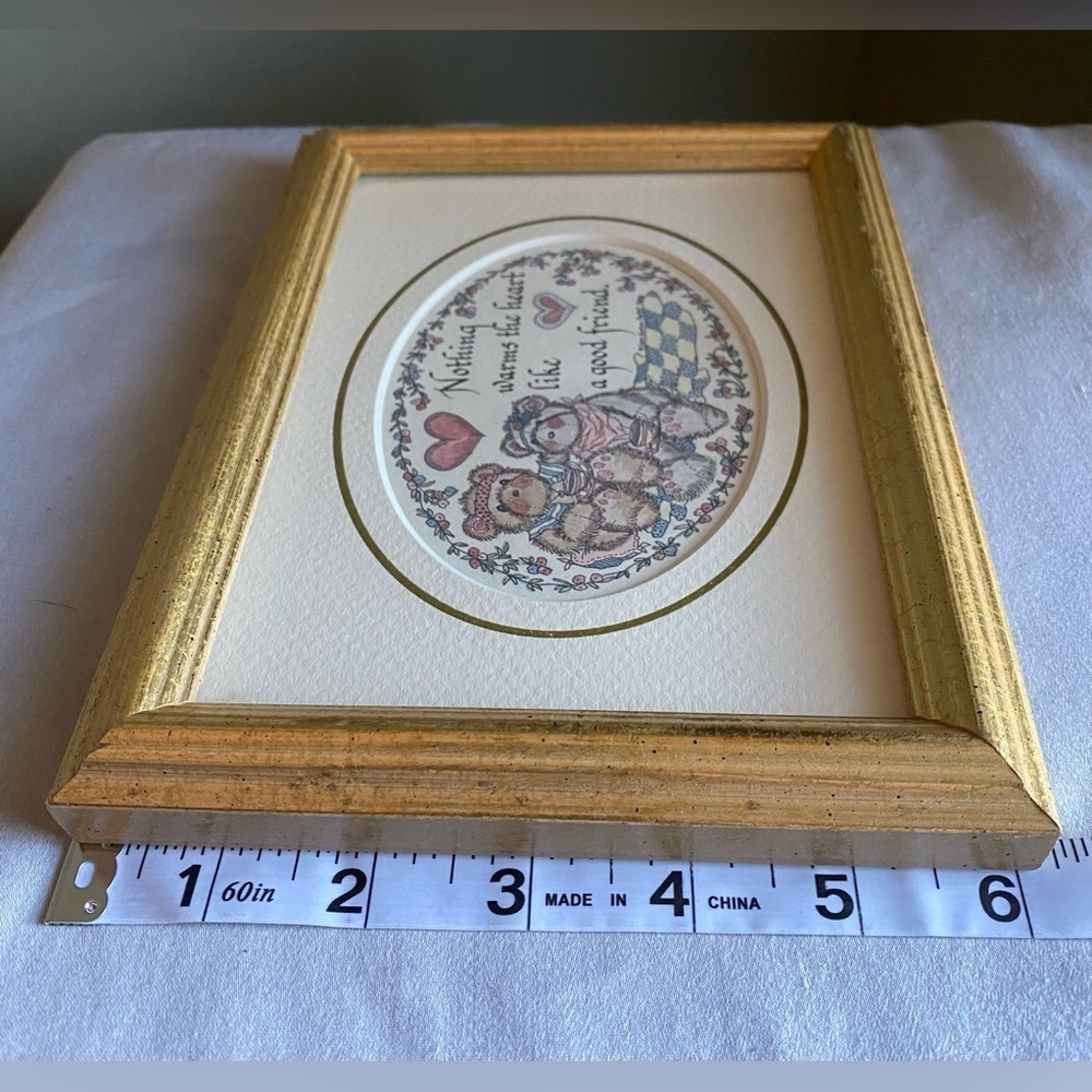 Vintage Framed "Friends" Calligraphy Picture - Picture 6 of 6